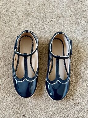 Zara Navy Patent T‑Strap Mary Jane Shoes for Kids